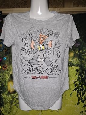 #197 Tom & Jerry Graphic Tee with Peach and Yellow Accents